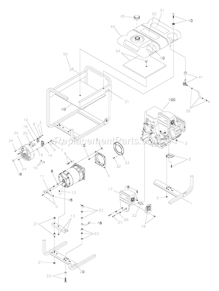 Page B Diagram and Parts List for 030217-0  Briggs and Stratton Generator